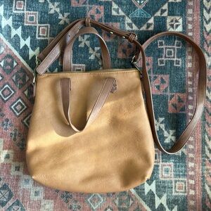 Women's Tan Crossbody Tote Bag - Classic Everyday Style